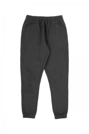 Men's YoungLA Gym 245 Autograph Joggers Joggers Coal | LF0731-982 USA