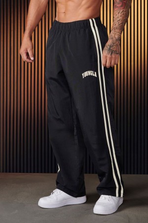 Men's YoungLA Gym 249 Flagship Track Pants Joggers Black | GV3245-697 USA