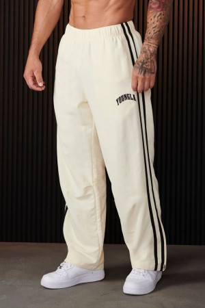 Men's YoungLA Gym 249 Flagship Track Pants Joggers Off-White | BN2809-617 USA