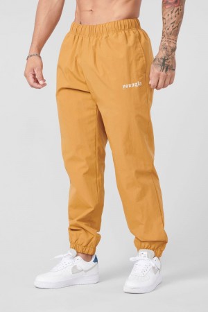 Men's YoungLA Gym 254 Swish Joggers Joggers Mustard | ZT7542-390 USA