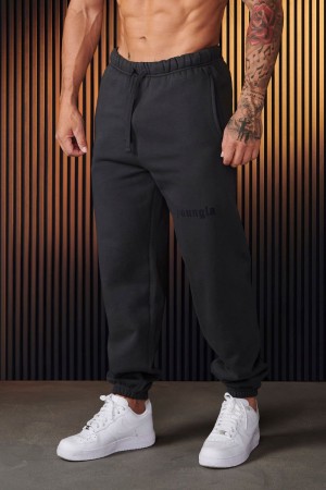 Men's YoungLA Gym 266 Cloud 9 Joggers Joggers Charcoal | BO9743-502 USA