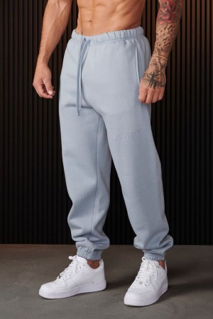 Men's YoungLA Gym 266 Cloud 9 Joggers Joggers Sky Blue | YT8542-097 USA