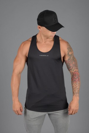 Men's YoungLA Gym 305 Performance Line Tank Tops Tanks Black | KS9305-671 USA