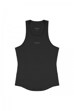 Men's YoungLA Gym 309 Signature Tanks Tanks Black | XF9723-056 USA