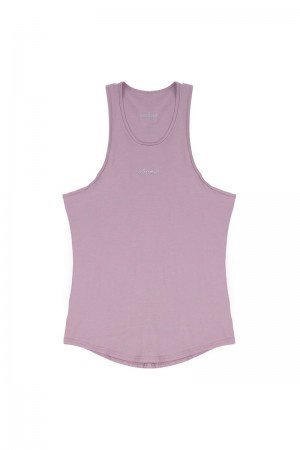 Men's YoungLA Gym 309 Signature Tanks Tanks Lavender | YW8310-256 USA