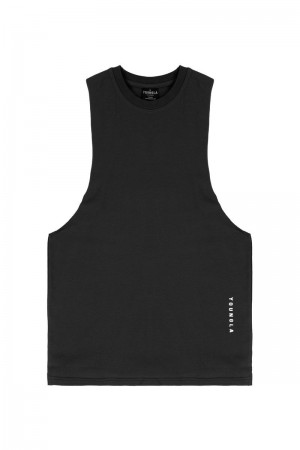 Men's YoungLA Gym 317 Delt Tanks Tanks Black | YA2863-751 USA