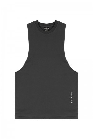 Men's YoungLA Gym 317 Delt Tanks Tanks Charcoal | EL0912-768 USA