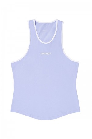 Men's YoungLA Gym 319 Pristine Tank Tops Tanks Lavender Purple | TD4283-761 USA