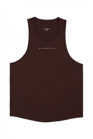 Men's YoungLA Gym 320 Momentum Tanks Tanks Brown | QE8910-475 USA