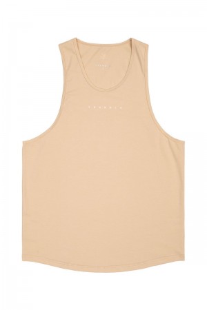 Men's YoungLA Gym 320 Momentum Tanks Tanks Gold Sand | VF1627-398 USA