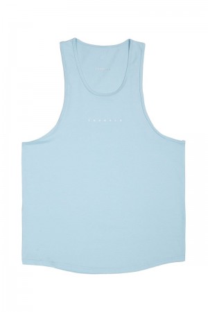 Men's YoungLA Gym 320 Momentum Tanks Tanks Light Blue | FN6781-039 USA