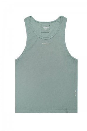 Men's YoungLA Gym 325 Marine Slub Tanks Tanks Mint Wash | DA5196-784 USA