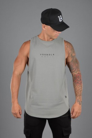 Men's YoungLA Gym 326 Elemental Tanks Tanks Grey | LN7925-036 USA