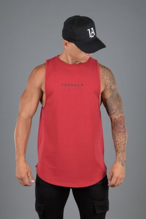 Men's YoungLA Gym 326 Elemental Tanks Tanks Red | FP9427-083 USA