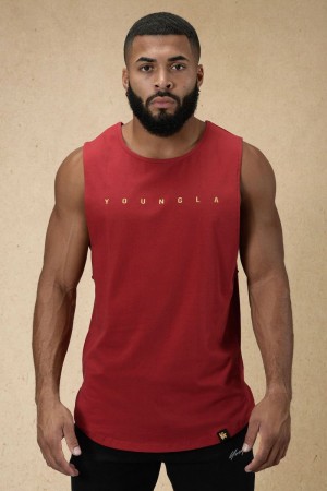 Men's YoungLA Gym 332 Infinity Muscle Tanks Tanks Red | NW0517-234 USA