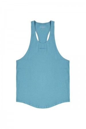 Men's YoungLA Gym 334 New Gen Stringers 2.0 Tanks Aqua Fresco | MK4829-135 USA