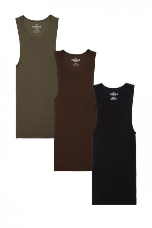 Men's YoungLA Gym 340 Wife Lovers 3 Pack Tanks Pack 2 | IN6542-981 USA