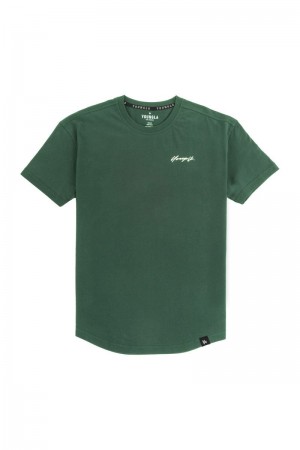 Men's YoungLA Gym 408 Autobiography Shirt T Shirts Forest Green | IE9786-145 USA