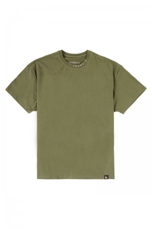 Men's YoungLA Gym 429 Trademark Shirt T Shirts Olive | OF5643-197 USA