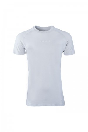 Men's YoungLA Gym 454 New Gen Compression Shirt T Shirts White | JB9281-360 USA