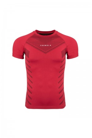 Men's YoungLA Gym 465 Superhero Compression Shirt T Shirts Red | ZI9581-624 USA