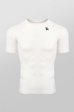 Men's YoungLA Gym 477 Combat Compression Shirt T Shirts White | LZ1386-504 USA