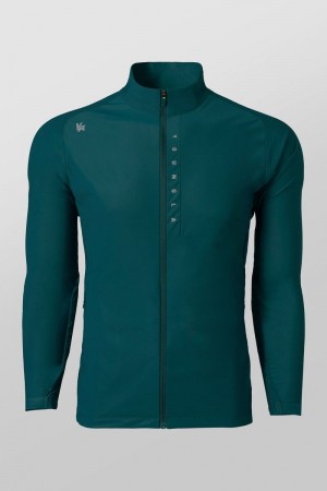 Men's YoungLA Gym 5052 Morning Run Zip-Up Jackets Deep Teal | CP8630-594 USA