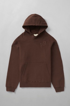 Men's YoungLA Gym 522 Marshmallow Hoodies Hoodies Brown | YA8914-526 USA