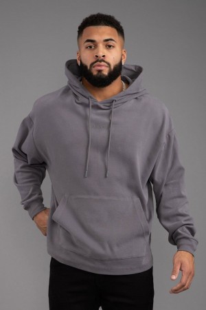 Men's YoungLA Gym 544 Cloud Hoodies Hoodies Nardo Grey | AN9548-703 USA