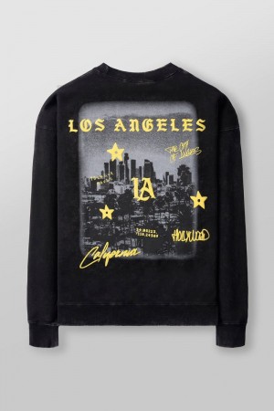 Men's YoungLA Gym 565 US Tour Crewnecks Sweatshirts Los Angeles | FU4079-325 USA