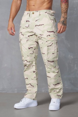 Men's YoungLA Gym 602 Camo Tactical Cargos Pants Desert Camo | OA5809-136 USA