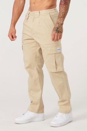 Men's YoungLA Gym 627 Convoy Cargo Pants Khaki | ZD5892-360 USA