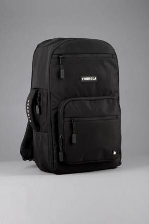 Men's YoungLA Gym 730 Expedition Backpacks Backpacks Black | EQ1876-309 USA