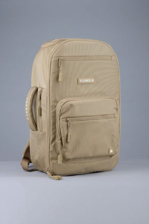 Men's YoungLA Gym 730 Expedition Backpacks Backpacks Tan | AG3261-705 USA