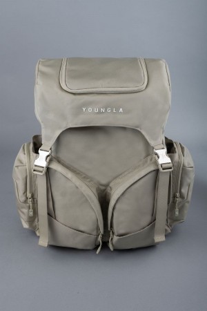 Men's YoungLA Gym 731 Grand Tour Backpacks Backpacks Cream | DJ6712-843 USA