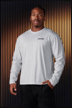 Men's YoungLA Gym 801 Eternal Longsleeves Shirts Heather Grey | OK0629-418 USA