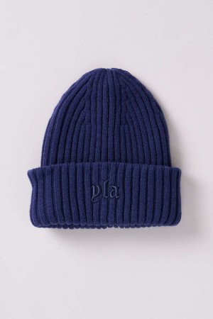 Men's YoungLA Gym 9003 Metal Collection Beanies Beanies Navy | ZU0945-682 USA