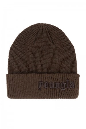 Men's YoungLA Gym 905 Testament Beanies Beanies Brown | WC3490-172 USA