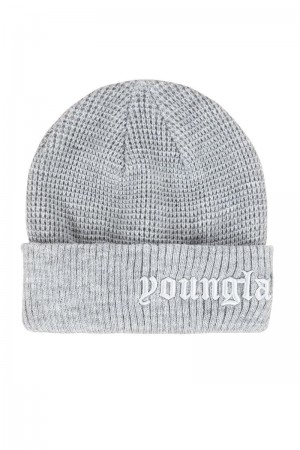 Men's YoungLA Gym 905 Testament Beanies Beanies Heather Grey | PN5482-309 USA