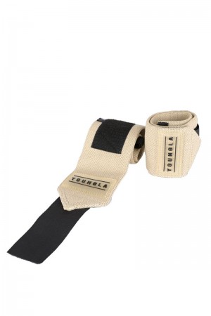 Men's YoungLA Gym 913 Wrist Wraps Wrist Wraps Tan | RZ1834-752 USA