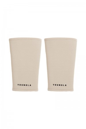 Men's YoungLA Gym 914 Knee Sleeves Knee Sleeves Tan | SO8107-435 USA