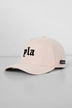 Men's YoungLA Gym 915 YLA Suede Hats Hats Light Pink | FR9826-305 USA