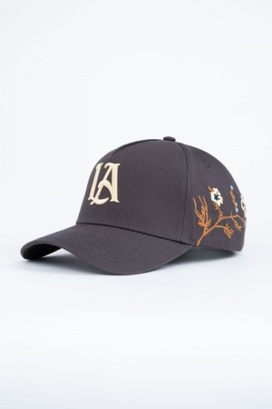 Men's YoungLA Gym 918 LA Branch Hats Hats Coal | VI4931-520 USA