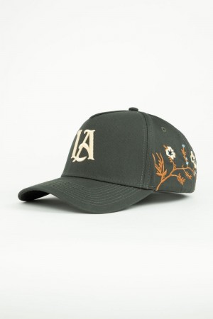 Men's YoungLA Gym 918 LA Branch Hats Hats Forest Green | ZG8653-972 USA