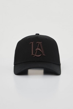 Men's YoungLA Gym 920 A-Frame LA SNAPBACK HAT 2.0 Hats Black Brown LA | YJ5180-396 USA