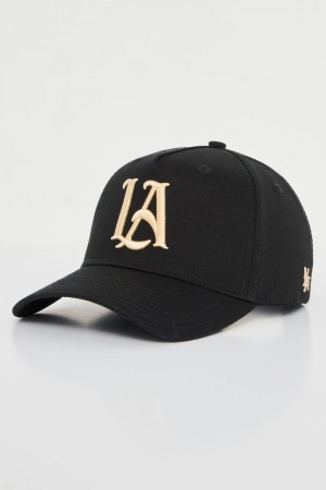 Men's YoungLA Gym 920 A-Frame LA SNAPBACK HAT 2.0 Hats Black Off-White LA | KG5074-689 USA