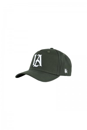 Men's YoungLA Gym 920 A-Frame LA Snapback Hat 2.0 Hats Jungle Green | RU6934-851 USA