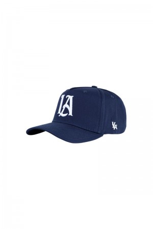 Men's YoungLA Gym 920 A-Frame LA Snapback Hat 2.0 Hats Navy | AZ8259-304 USA