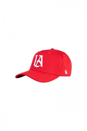 Men's YoungLA Gym 920 A-Frame LA Snapback Hat 2.0 Hats Red | IY9783-614 USA