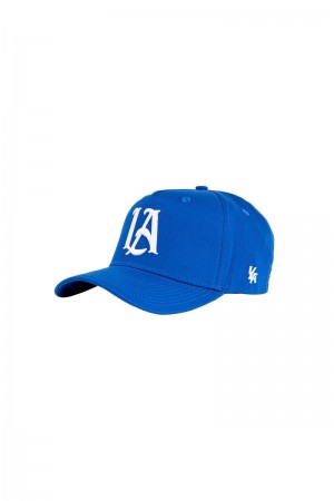 Men's YoungLA Gym 920 A-Frame LA Snapback Hat 2.0 Hats Royal Blue | PU1953-807 USA